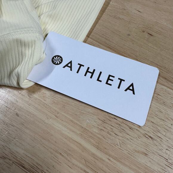 Athleta Transcend Rib 7/8 Tight Pale Yellow Women's Size Large New With Tags - Picture 7 of 11